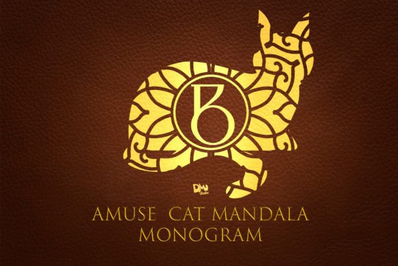 Amuse Cat Mandala Monogram: A Decorative Typeface for Whimsical Branding