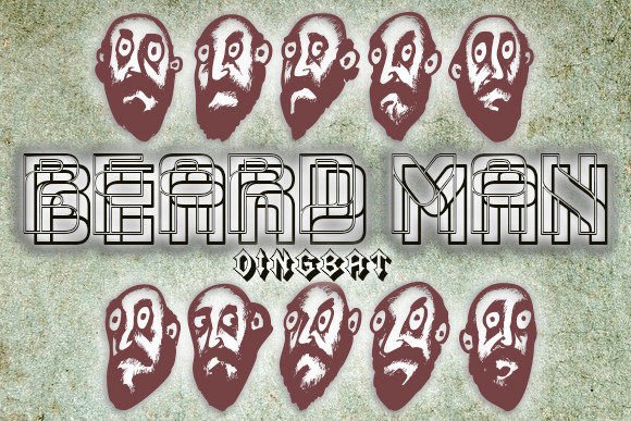 Beard Man: A Creative Dingbats Typeface for Bold Campaign Visuals