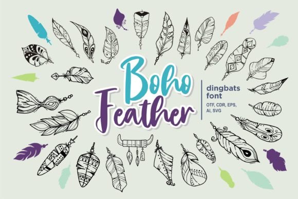 Boho Feather: A Creative Dingbats Typeface for Campaign Design