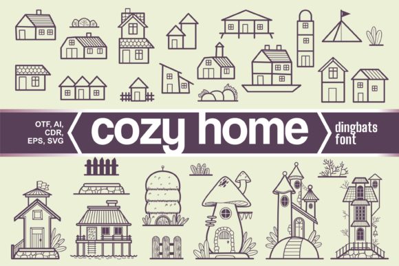 Cozy Home: A Creative Dingbats Font for Warm Campaign Visuals