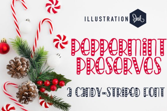 Peppermint Preserves: A Festive Decorative Font for Small Business Branding