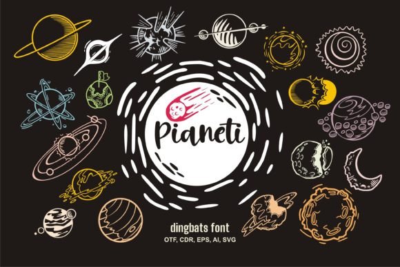 Pianeti: A Creative Dingbats Typeface for Modern Brand Identity