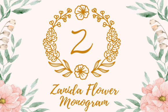 Zanida Flower Monogram: A Romantic Typeface for Handmade Branding